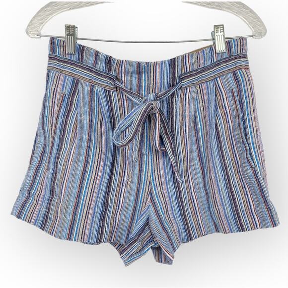 BCBGMAXAZRIA Renee Striped Shorts Multicolor Blue Size XS Chic Trendy Casual - Picture 1 of 6